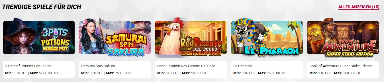 Auswahl an Spielautomaten – verschiedene Themen, Jackpots und neue Releases